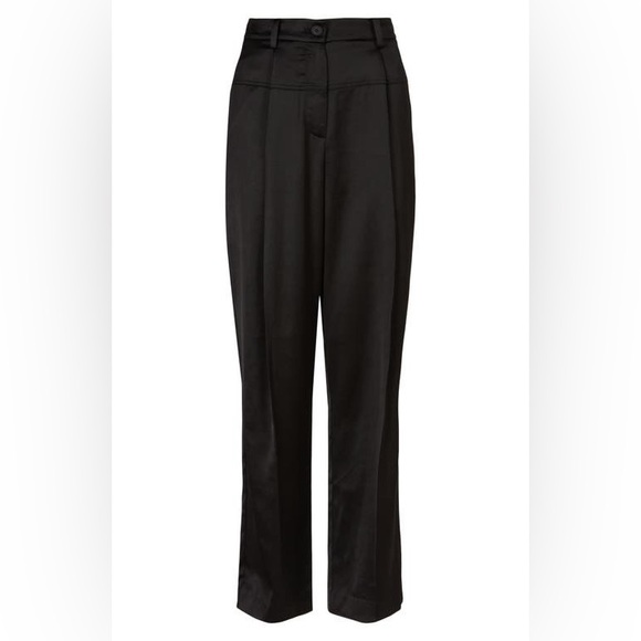 Allsaints Women’s Black Norah High-Rise, Wide-Leg Relaxed Trousers sz 6 - Picture 8 of 11